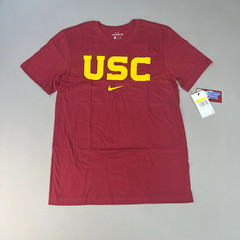 NIKE USC Trojans Essential Wordmark T-Shirt Men’s Sz S Cardinal Red DD7163 (New)