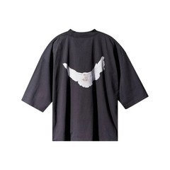 Yeezy Gap Balenci 3/4 Tee Dove Color Black Size Medium NIB