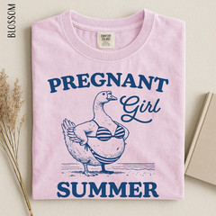 Pregnant Girl Summer Shirt Funny Goose Graphic Maternity T Shirt Mom To Be