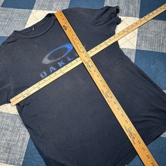 Y2K Oakley Ellipse Logo Graphic T-Shirt Mens Navy Blue Short Sleeve Medium