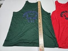 Vintage Lot 2x Y2K Powerhouse Gym String Tank Top L Shirt Mens Weight Lifting