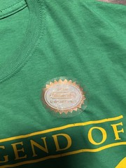 The Legend of Zelda Size 2XL Green Shirt Gold Triforce Nintendo Seal Sticker NEW