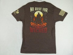 Grunt Style Men’s Large Brown No Rest For The Wicked Cotton Blend T-Shirt