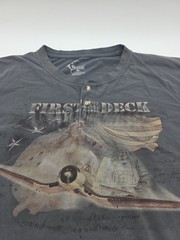 Reel Legends T-Shirt men 2XL Henley Gray Print Logo…#40886