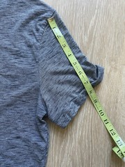 Alfani Mens L Heathered Blue Gray Short Sleeve Stretch Henley Shirt