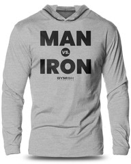 046- Gymish Lifestyle Lightweight Long Sleeve Hooded T-shirt for Men