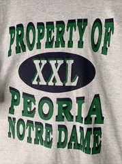 Vintage Peoria Notre Dame Shirt Mens Sz 2XL High School Sports Art Tee 90s