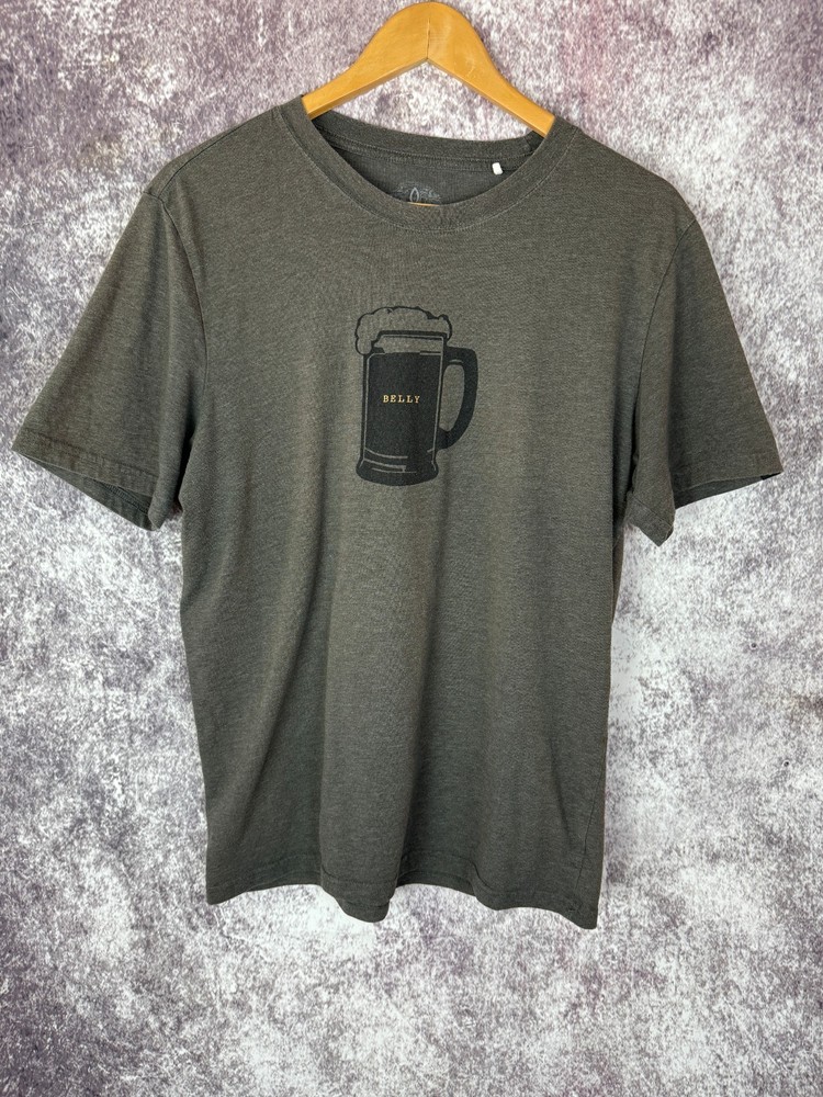 Prana T-Shirt Mens M Beer Belly Organic Cotton Journeyman Heater Gray Camp Hike