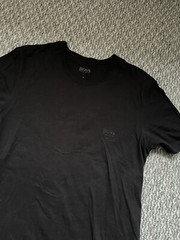 Hugo Boss T-Shirt Mens Size Medium Black Crew Neck Stretch Classic Holiday (G22)