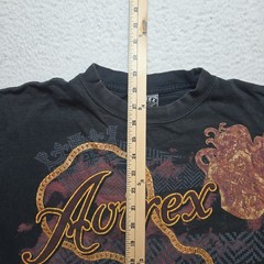 Avirex T Shirt Mens Large Black Gold Chain Crest 75 Graphic St Faded Streetwear