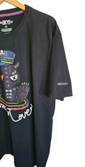 BKYS Mens Black Embellished Wireless Love Crew Neck Bunny T-Shirt Streetwear 3XL