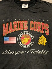 Vintage Marines US Marine Corps USMC Semper Fi Fidelis Graphic T-Shirt Men’s XL
