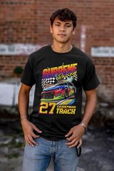 Supreme Racing 27 Legends Track Racecars Mens Casual Crewneck T Shirts Tees