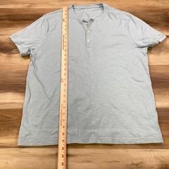 J.Crew Henley Mens Large Minimalist Slub Cotton Short Sleeve Light Blue Classic