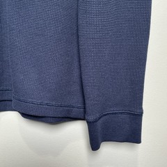 Duluth 40 Grit Henley Thermal Shirt S Standard Fit Untucked Length Blue