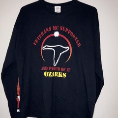 Gildan Ultra Cotton Men’s L Black Cotton POW MIA Graphic Crew Neck Long Sleeve