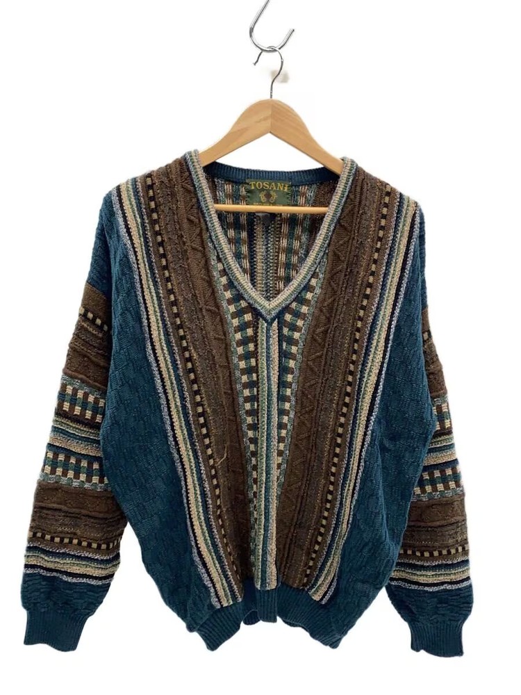 Other brands: tosani knit sweater (thick), size M, wool, multi-color, all-over p