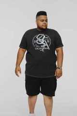 D555 Men’s Quality Fashion Short Sleeve T-shirt with Round Neck for Big Men