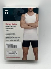 NEW 2PACK MENS TOMMY JOHN STAY TUCKED COTTON BASIC TANK UNDER SHIRT SMALL WHITE