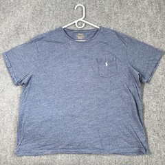 Polo Ralph Lauren Shirt Mens 2XB Big Blue Short Sleeve Crew Neck Pocket Tagless