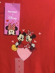 Old Navy x Disney Mickey & Minnie Mouse Red Graphic Crew Neck Tee S