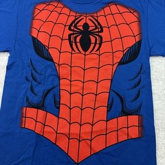 Marvel SpiderMan Costume T-Shirt Graphic Tee Blue Superhero Comic Book
