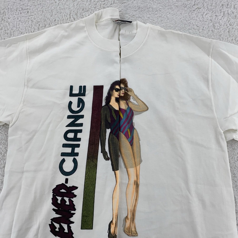 Vtg 90s Heat Color Changing Business Hours Beach Bikini Babe T-Shirt Small Surf