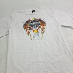 Harley Davidson White T-Shirt Adult XL Rider Society Malaysia Graphic Y2K EUC