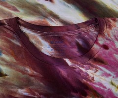 Handmade Ice Tie Dye T-Shirt 2XL Mens Womens Soft Cotton Plum Green Twist