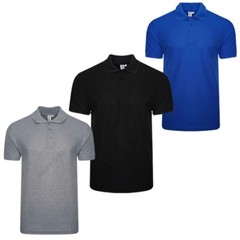 3 / 4 Pack Men’s Plain T-Shirt Short Sleeve Pique Polo Tee Top Multi Set M-2XL