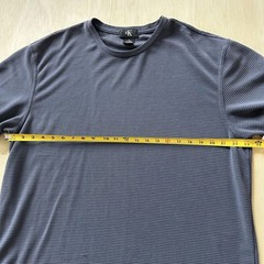 Calvin Klein Shirt Mens XL Blue Textured Striped Modal Blend Casual Tee T-Shirt