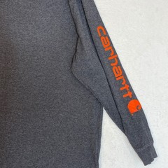 Carhartt Mens XL Loose Fit Long Sleeve Graphic T-Shirt Charcoal Grey TK0231-M