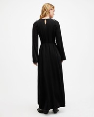 All Saints Womens Removable Sleeve Maxi Dress Viscose Long Sleeve / Sleeveless