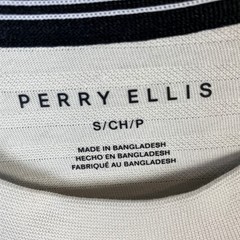 Perry Ellis Textured Short Sleeve Men’s T-Shirt Size S Silver Birch NWT