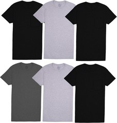 Fruit of the Loom Men’s Pocket Tee Large, Colors May Vary – 6 Pack –