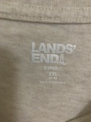 Lands End Super Cotton Tee T Pocket Off White Cream Color Shirt XXL