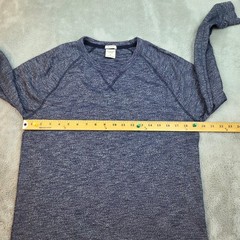 Abercrombie & Fitch Muscle Fit Long Sleeve Shirt Mens S Raglan Marled Navy Blue