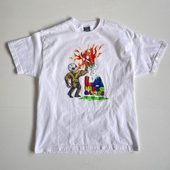 Nasty Neckface LA Video Games “Finish Him” Graphic T-Shirt / L / White Cotton
