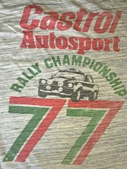 Lucky Brand Rally T Shirt Castrol Autosport 77 L Double Sided Gray Marled