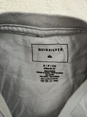 Quiksilver T Shirt Mens Small Gray Blue Logo Graphic Tee Short Sleeve Surf Tee S