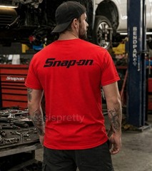 Mechanic T-Shirt Snap-On Style | 100% Cotton Work Tee | Durable Print | Men’s