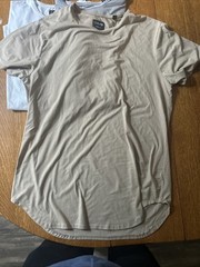Men’s Cuts Elongated T-Shirt Size XXL White, Grey, Brown – 3 Pack