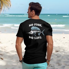 No Fish No Life Sailfish Fishing Brand T-Shirt Mens Outdoors