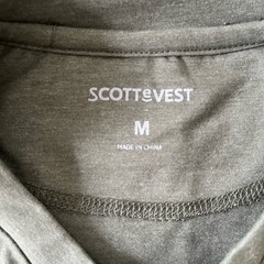 ScotteVest TEC TShirt Travel Mens M Green Performance Zip Pockets Bamboo/Cotton