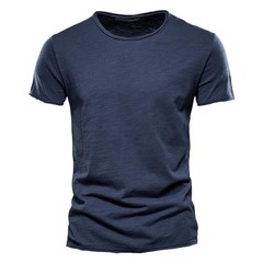Men’s 100% Cotton V-Neck T-Shirt Slim Fit Short Sleeve Tee