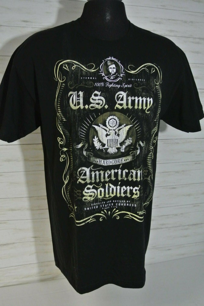 MINTY! USA US Army Fighting Spirit T-Shirt- 7.62 Design- Men’s Size LARGE Black