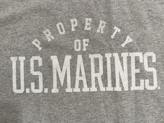 USMC “U.S. MARINES” Ash Gray T-Shirt – Size S / SMALL – by MV Sport – NWT!