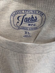 Jachs Thermal Waffleknit LS Shirt Mens XL Oatmeal Gray Base Layer 95% Cotto NWOT