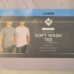 Member’s Mark Men’s 2-Pack Everyday Soft Wash Tee Sz L