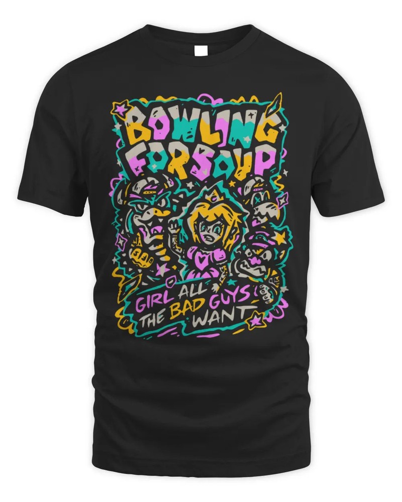 Bowling for Soup Merch Girl All the Bad Guys Want Mario Shirt